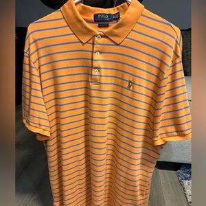 Polo by Ralph Lauren Men’s XL Orange and Blue Striped Shirt